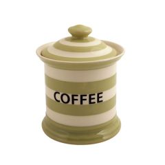 Kitchen Stripe Coffee Storage Jar, Apple Green