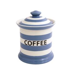Kitchen Stripe Coffee Storage Jar, Delph Blue