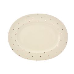 Little Red Dot Oval Platter
