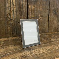 Photo Frame Nickel Plated Grey Faux Shagreen 4" x 6" 