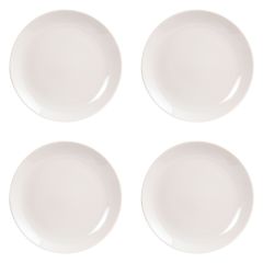 Set of four Classic White Coupe Dinner Plates