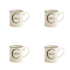 Script Coffee Mug Set of Four