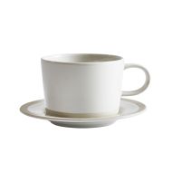 Low Mug & Saucer - Elements Bone