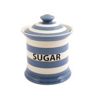 Kitchen Stripe Sugar Storage Jar, Delph Blue