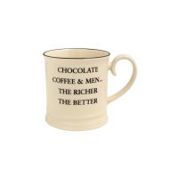 Quips & Quotes Tankard Mug - Chocolate Coffee & Men