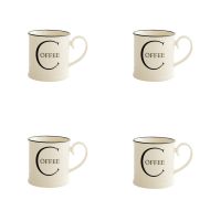Script Coffee Mug Set of Four