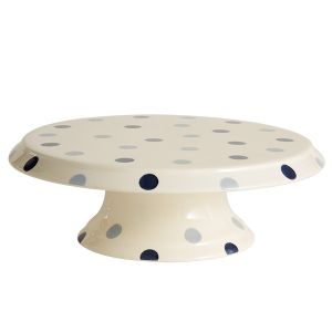 Blue Spot Footed Cake Plate
