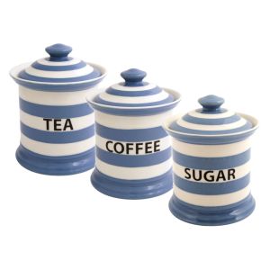 Kitchen Stripe Blue Store Jar Set