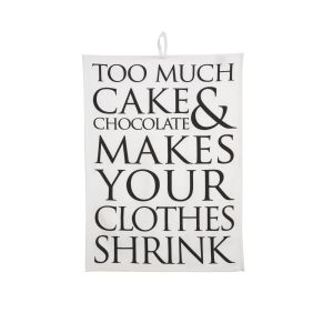 Quips & Quotes Tea Towel - Too Much Cake & Chocolate