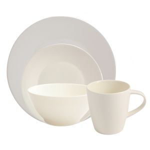 White Linen Dinner Set with Mugs