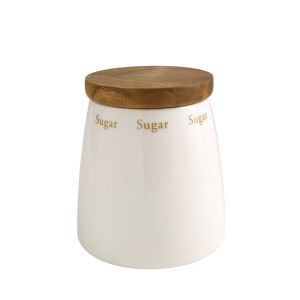 White Linen Sugar Storage Jar